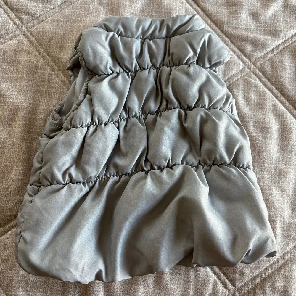 Hudson: Baby Infant Toddler Puffer Vest Gray Full Zip Mock Neck Size 2T